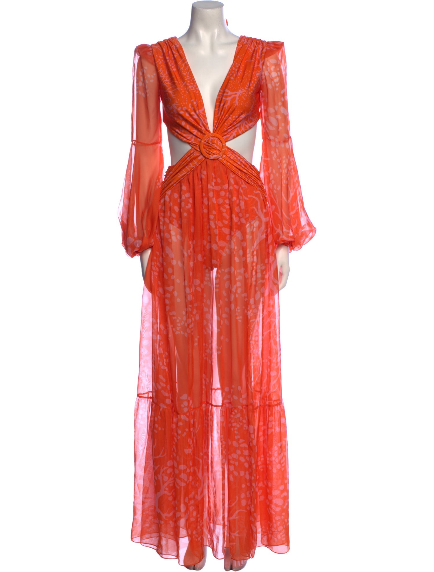 PatBO Plunge Neckline Long Dress